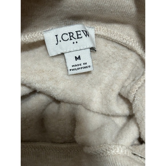 J.Crew Factory Beige Button Collar Fleece Sweatshirt Pullover Size M - Picture 7 of 8